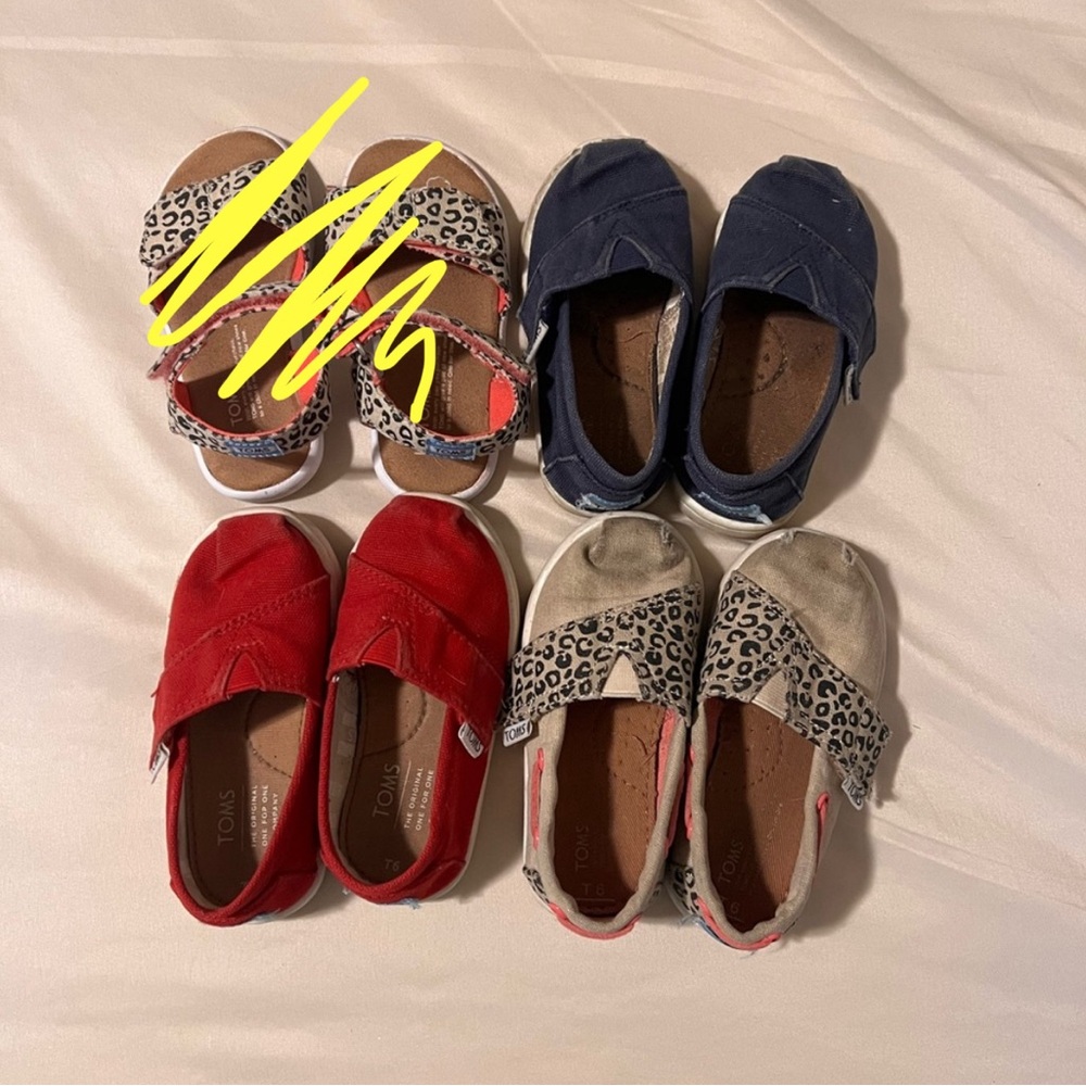 EUC Toddler Girl Tom’s Shoe Lot